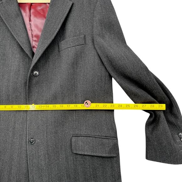 Austin Reed Charcoal Gray Single Breasted Notched Lapel Overcoat Size 44 Regular - Picture 6 of 9